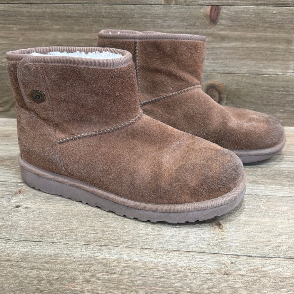 UGG Jona BIG KIDS Suede Shearling TAN Chestnut SIZE 6